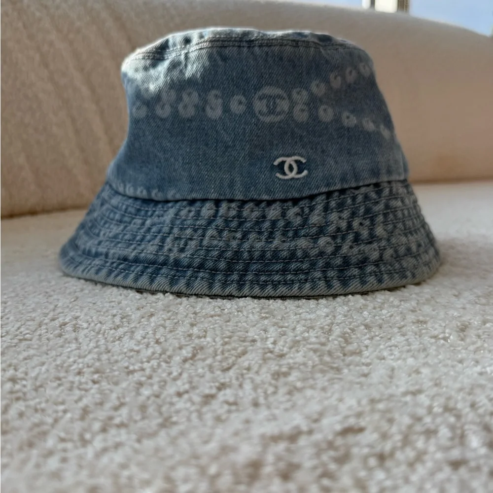CHANEL Kids Denim Blue Bucket Hat - Picture 4 of 6